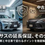レクサスの延長保証の内容とは？新車と中古車で変わるポイントを徹底解説