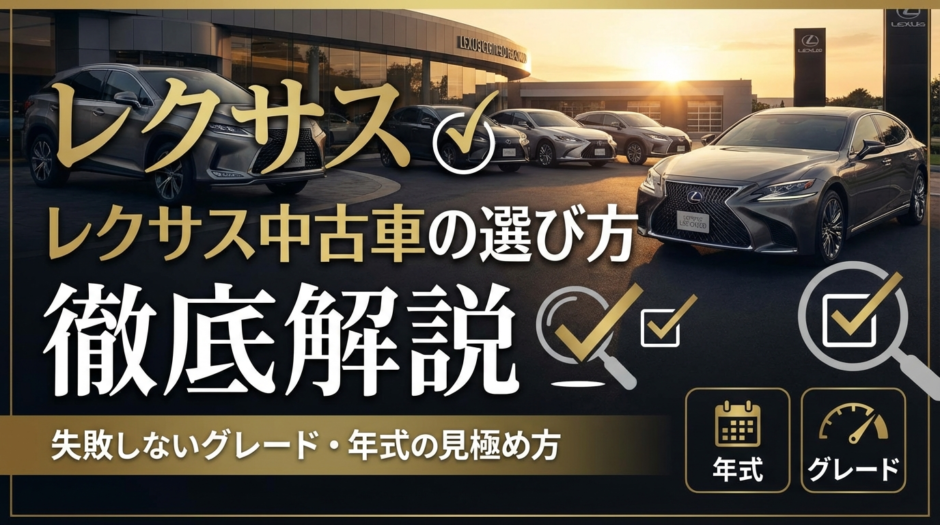 レクサスの中古車の選び方を徹底解説｜失敗しないグレードや年式の見極め方