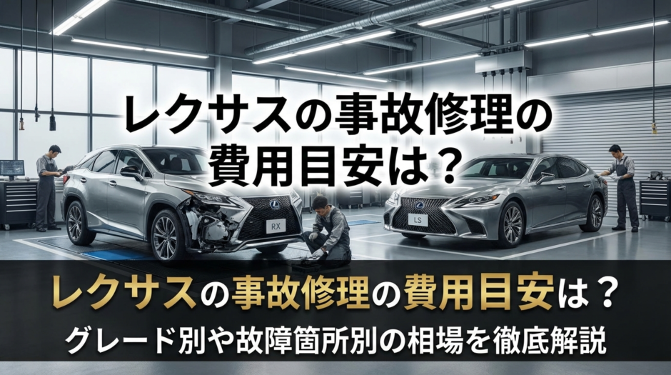 レクサスの事故修理の費用目安は？グレード別や故障箇所別の相場を徹底解説