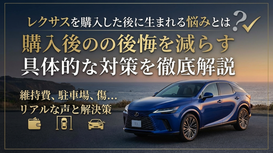 レクサスを購入した後に生まれる悩みとは？購入後の後悔を減らす具体的な対策を徹底解説