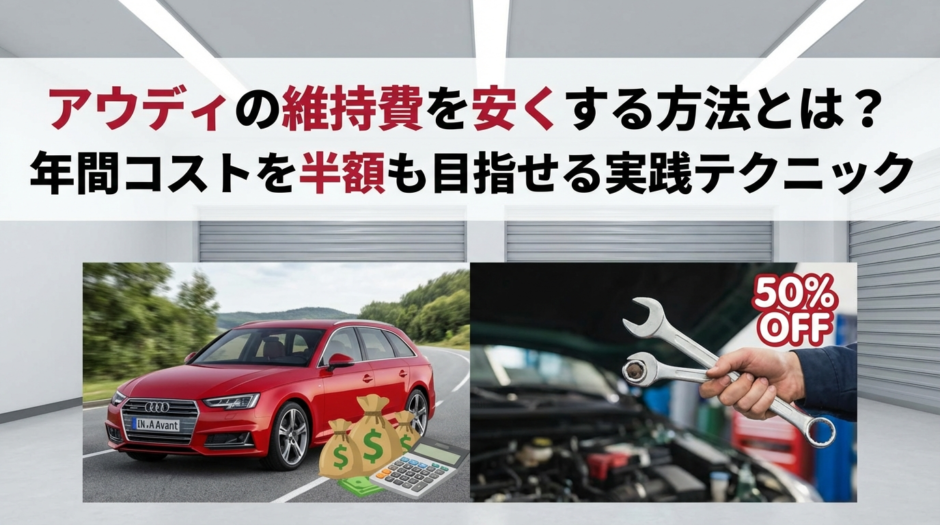 アウディの維持費を安くする方法とは？年間コストを半額も目指せる実践テクニック