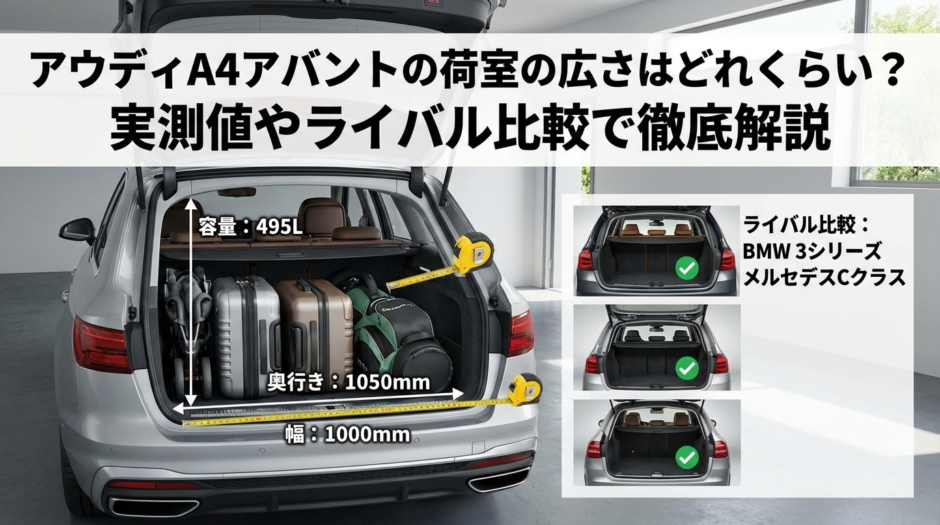 アウディA4アバントの荷室の広さはどれくらい？実測値やライバル比較で徹底解説