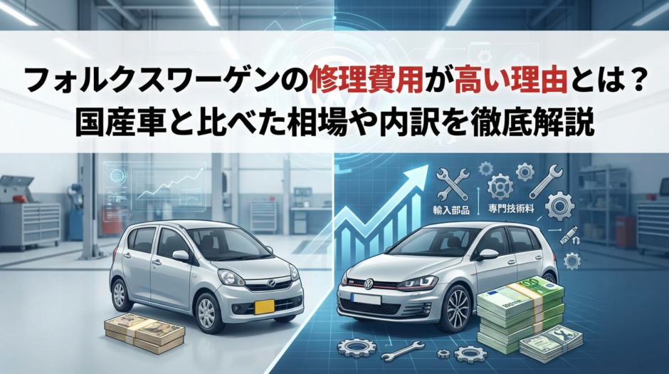 フォルクスワーゲンの修理費用が高い理由とは？国産車と比べた相場や内訳を徹底解説