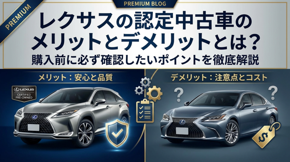 レクサスの認定中古車のメリットとデメリットとは？購入前に必ず確認したいポイントを徹底解説