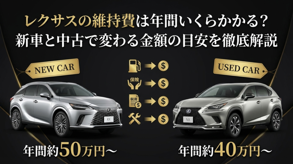 レクサスの維持費は年間いくらかかる？新車と中古で変わる金額の目安を徹底解説