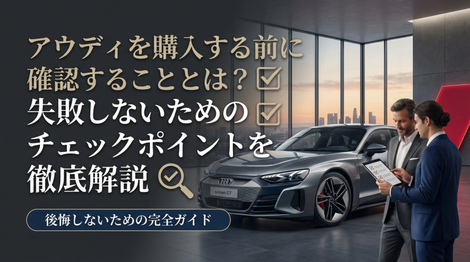アウディを購入する前に確認することとは？失敗しないためのチェックポイントを徹底解説