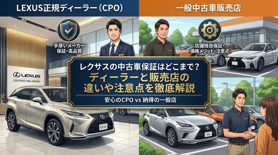 レクサスの中古車保証はどこまで？ディーラーと販売店の違いや注意点を徹底解説