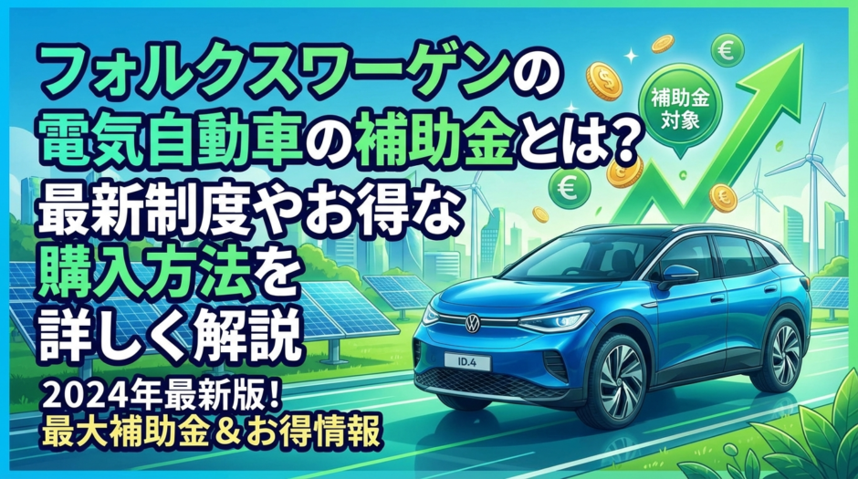 フォルクスワーゲンの電気自動車の補助金とは？最新制度やお得な購入方法を詳しく解説