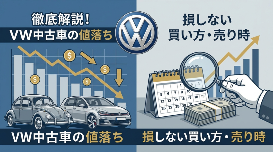 フォルクスワーゲンの中古車の値落ちを徹底解説｜損をしない買い方と売り時の見極め方