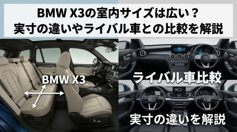 BMW X3の室内サイズは広い？実寸の違いやライバル車との比較を解説