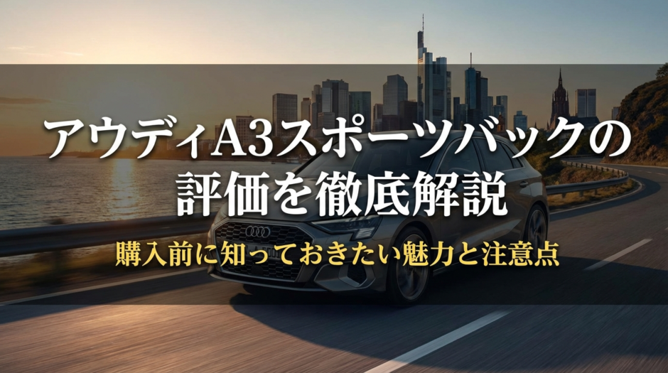 アウディA3スポーツバックの評価を徹底解説｜購入前に知っておきたい魅力と注意点