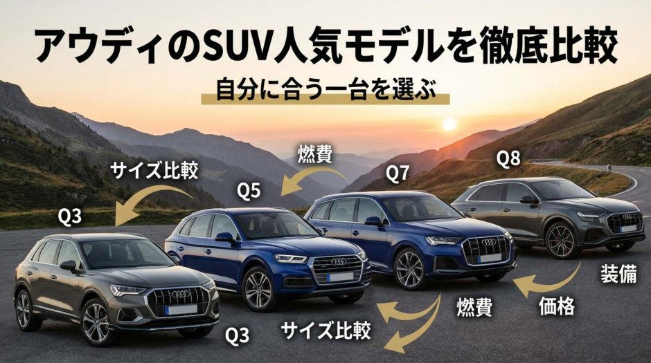 アウディのSUVの人気モデルを徹底比較｜アウディのSUV人気モデル比較で自分に合う一台を選ぶ