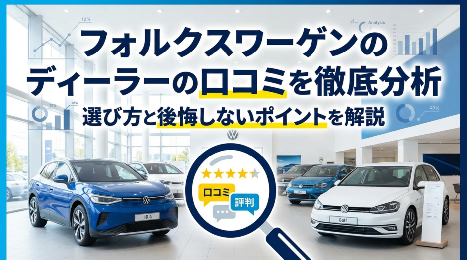 フォルクスワーゲンのディーラーの口コミを徹底分析｜選び方と後悔しないポイントを解説