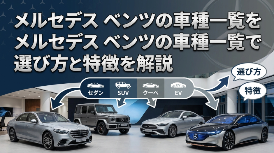 メルセデス ベンツの車種一覧を完全網羅｜メルセデス ベンツの車種一覧で選び方と特徴を解説
