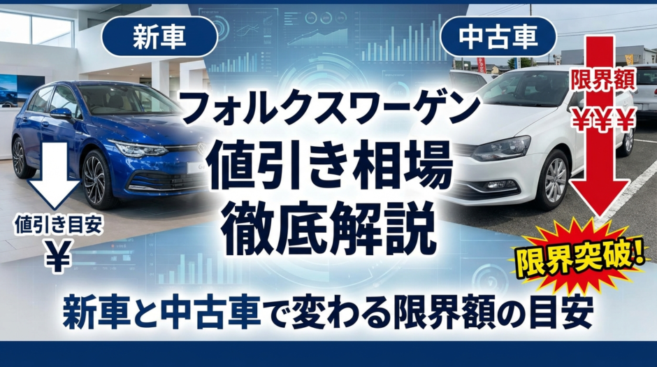 フォルクスワーゲンの値引き相場を徹底解説｜新車と中古車で変わる限界額の目安