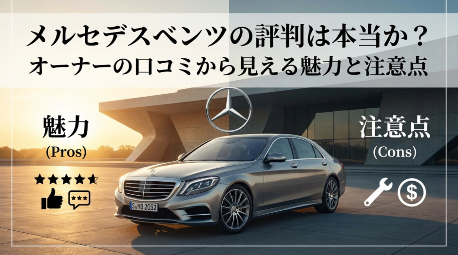 メルセデスベンツの評判は本当か？オーナーの口コミから見える魅力と注意点