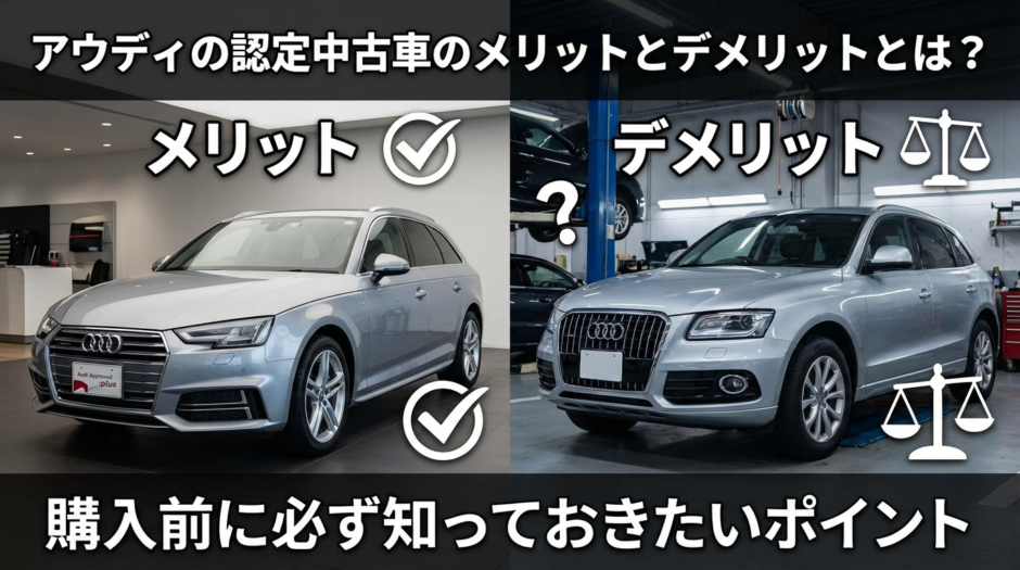 アウディの認定中古車のメリットとデメリットとは？購入前に必ず知っておきたいポイント