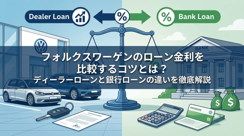 フォルクスワーゲンのローン金利を比較するコツとは？ディーラーローンと銀行ローンの違いを徹底解説