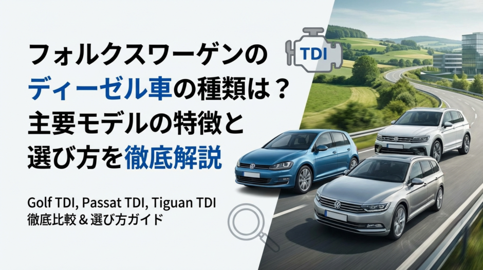 フォルクスワーゲンのディーゼル車の種類は？主要モデルの特徴と選び方を徹底解説