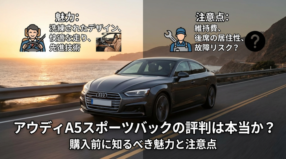 アウディA5スポーツバックの評判は本当か？購入前に知るべき魅力と注意点