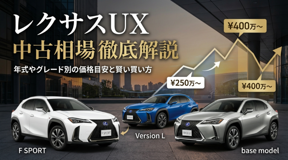 レクサスUXの中古相場を徹底解説｜年式やグレード別の価格目安と賢い買い方
