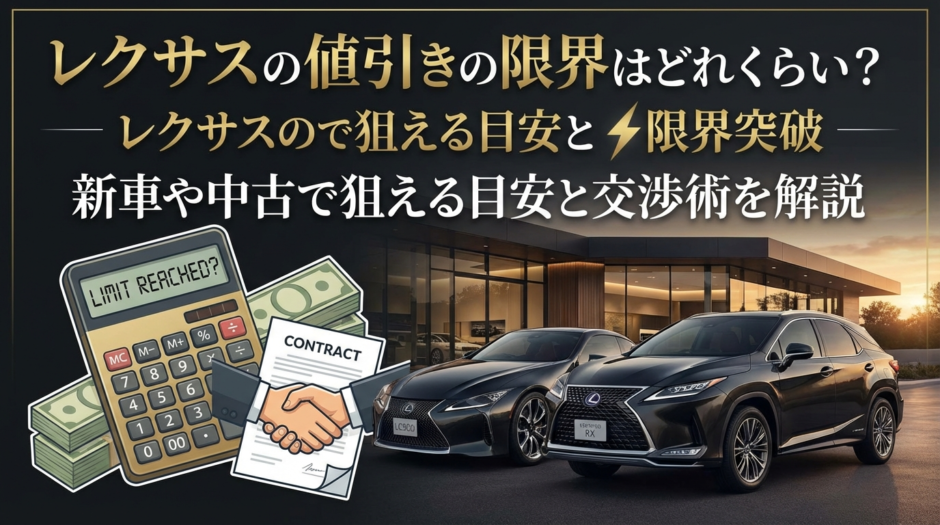 レクサスの値引きの限界はどれくらい？新車や中古で狙える目安と交渉術を解説